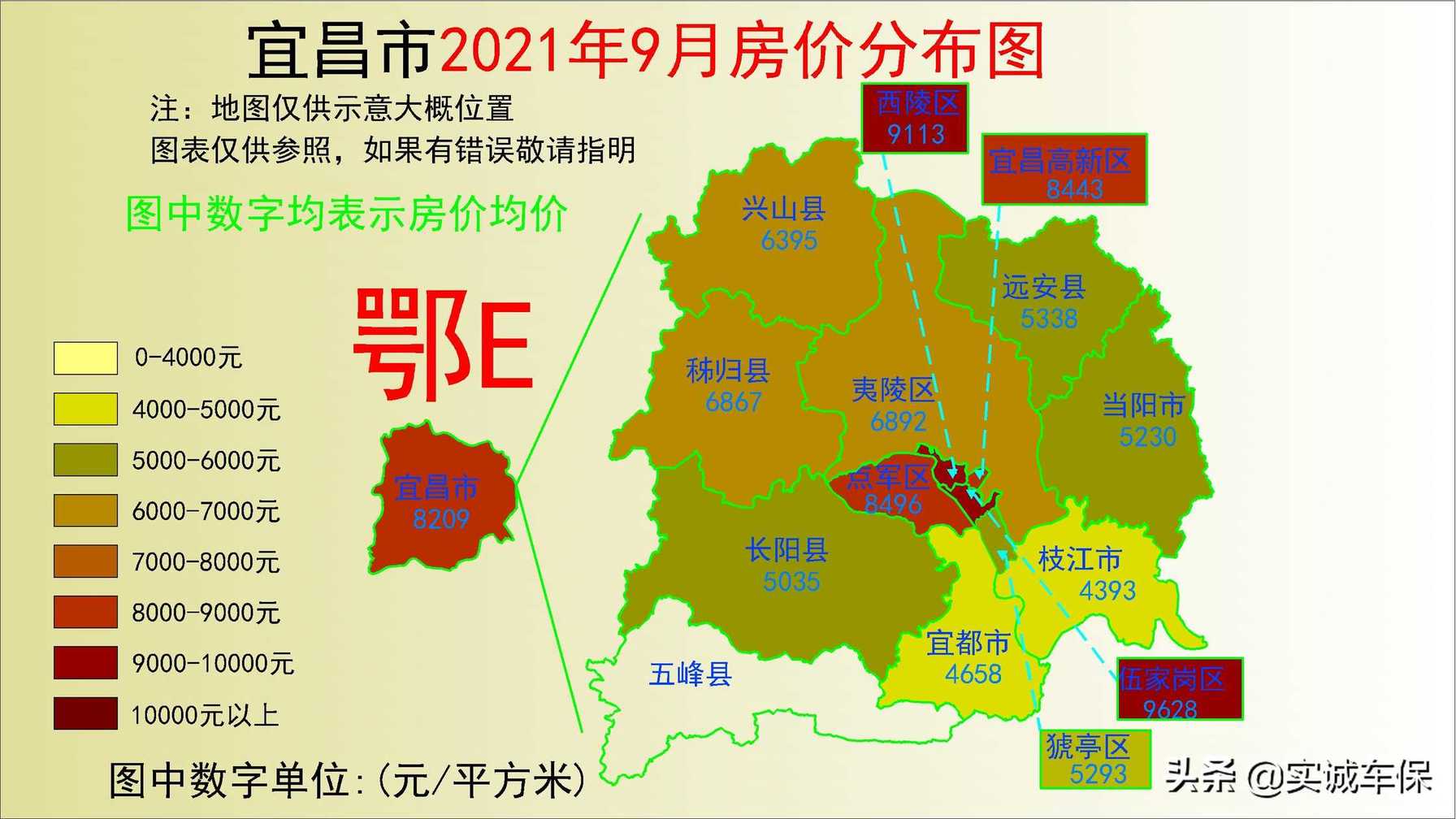 湖北省武汉宜昌等17个市州2021年9月房价分布图集合(图6)